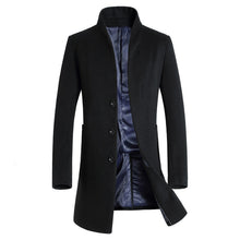 Load image into Gallery viewer, 2019 New Long Wool Coat Men Fashion Pea Coat Jacket Wool &amp; Blends Winter Jackets Mens Woolen Overcoat