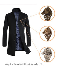 Load image into Gallery viewer, 2019 New Long Wool Coat Men Fashion Pea Coat Jacket Wool &amp; Blends Winter Jackets Mens Woolen Overcoat