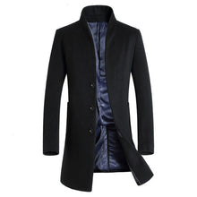 Load image into Gallery viewer, 2019 New Long Wool Coat Men Fashion Pea Coat Jacket Wool &amp; Blends Winter Jackets Mens Woolen Overcoat