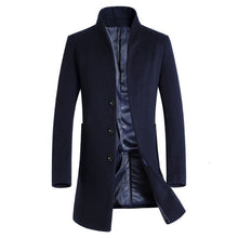 Load image into Gallery viewer, 2019 New Long Wool Coat Men Fashion Pea Coat Jacket Wool &amp; Blends Winter Jackets Mens Woolen Overcoat