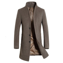 Load image into Gallery viewer, 2019 New Long Wool Coat Men Fashion Pea Coat Jacket Wool &amp; Blends Winter Jackets Mens Woolen Overcoat