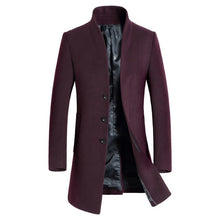 Load image into Gallery viewer, 2019 New Long Wool Coat Men Fashion Pea Coat Jacket Wool &amp; Blends Winter Jackets Mens Woolen Overcoat