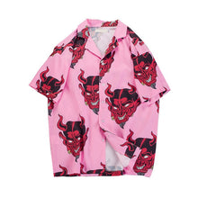 Load image into Gallery viewer, hip hop streetwear shirts men Devil Full Printing short sleeve summer floral rapper harajuku loose hawaiian korean shirts camisa