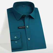 Load image into Gallery viewer, Men's Regular-fit Long Sleeve Stretch Easy Care Shirt Formal Business Office/Working Wear Bamboo Fiber Solid Basics Dress Shirts
