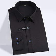 Load image into Gallery viewer, Men's Regular-fit Long Sleeve Stretch Easy Care Shirt Formal Business Office/Working Wear Bamboo Fiber Solid Basics Dress Shirts