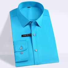 Load image into Gallery viewer, Men's Regular-fit Long Sleeve Stretch Easy Care Shirt Formal Business Office/Working Wear Bamboo Fiber Solid Basics Dress Shirts
