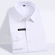 Load image into Gallery viewer, Men's Regular-fit Long Sleeve Stretch Easy Care Shirt Formal Business Office/Working Wear Bamboo Fiber Solid Basics Dress Shirts