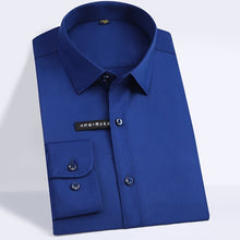 Load image into Gallery viewer, Men's Regular-fit Long Sleeve Stretch Easy Care Shirt Formal Business Office/Working Wear Bamboo Fiber Solid Basics Dress Shirts